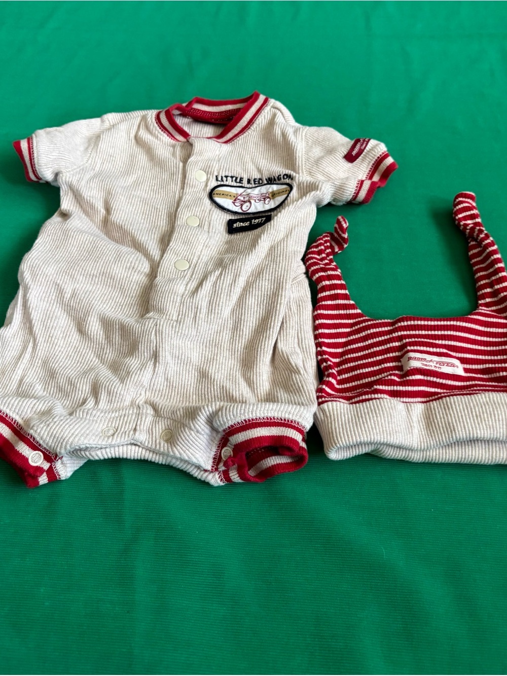 Radio Flyer Onsie & Hat baby 6/9 months clothes outfit Boys Girls  GUC HTF